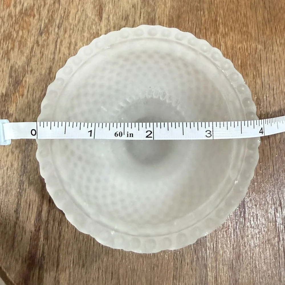 Vintage Fairy Light Lamp Clear Satin Frosted Glass Thousand Eye Hobnail Base
